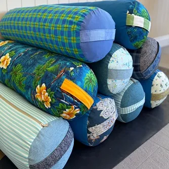 blue bolster